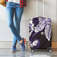 Monstera Plumeria Flowers Purple Luggage Cover Polynesian Pattern LT01 - Polynesian Pride