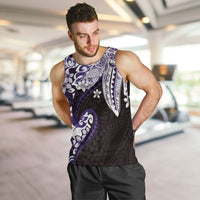 Monstera Plumeria Flowers Purple Men Tank Top Polynesian Pattern LT01 Purple - Polynesian Pride