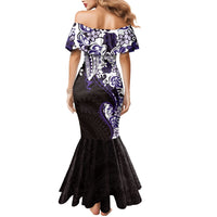 Monstera Plumeria Flowers Purple Mermaid Dress Polynesian Pattern LT01 - Polynesian Pride
