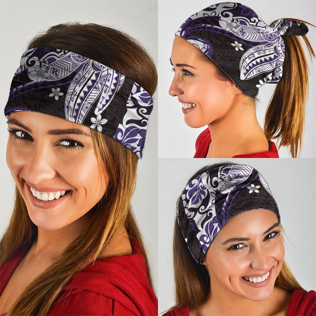 Monstera Plumeria Flowers Purple Neck Gaiter Polynesian Pattern LT01 - Polynesian Pride
