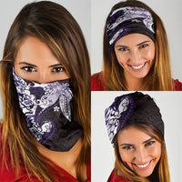 Monstera Plumeria Flowers Purple Neck Gaiter Polynesian Pattern LT01 - Polynesian Pride