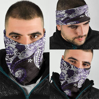 Monstera Plumeria Flowers Purple Neck Gaiter Polynesian Pattern LT01 - Polynesian Pride