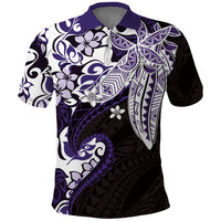 Monstera Plumeria Flowers Purple Polo Shirt Polynesian Pattern LT01 Purple - Polynesian Pride
