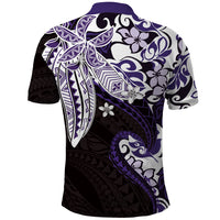 Monstera Plumeria Flowers Purple Polo Shirt Polynesian Pattern LT01 - Polynesian Pride
