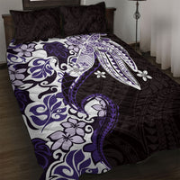Monstera Plumeria Flowers Purple Quilt Bed Set Polynesian Pattern LT01 Purple - Polynesian Pride
