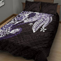 Monstera Plumeria Flowers Purple Quilt Bed Set Polynesian Pattern LT01 - Polynesian Pride