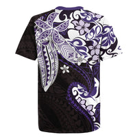Monstera Plumeria Flowers Purple Rugby Jersey Polynesian Pattern LT01 - Polynesian Pride
