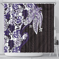 Monstera Plumeria Flowers Purple Shower Curtain Polynesian Pattern LT01 - Polynesian Pride