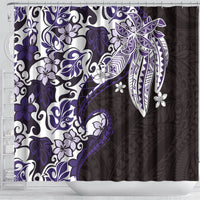 Monstera Plumeria Flowers Purple Shower Curtain Polynesian Pattern LT01 - Polynesian Pride