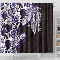 Monstera Plumeria Flowers Purple Shower Curtain Polynesian Pattern LT01 - Polynesian Pride