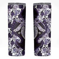 Monstera Plumeria Flowers Purple Skinny Tumbler Polynesian Pattern LT01 Purple - Polynesian Pride