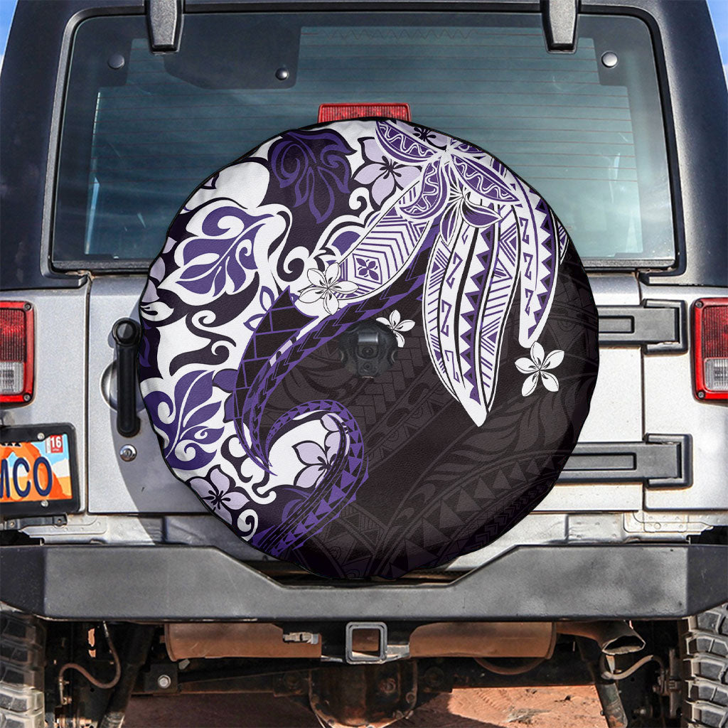 Monstera Plumeria Flowers Purple Spare Tire Cover Polynesian Pattern LT01 Purple - Polynesian Pride