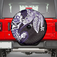 Monstera Plumeria Flowers Purple Spare Tire Cover Polynesian Pattern LT01 - Polynesian Pride