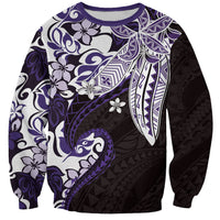 Monstera Plumeria Flowers Purple Sweatshirt Polynesian Pattern LT01 Unisex Purple - Polynesian Pride