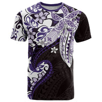 Monstera Plumeria Flowers Purple T Shirt Polynesian Pattern LT01 Purple - Polynesian Pride