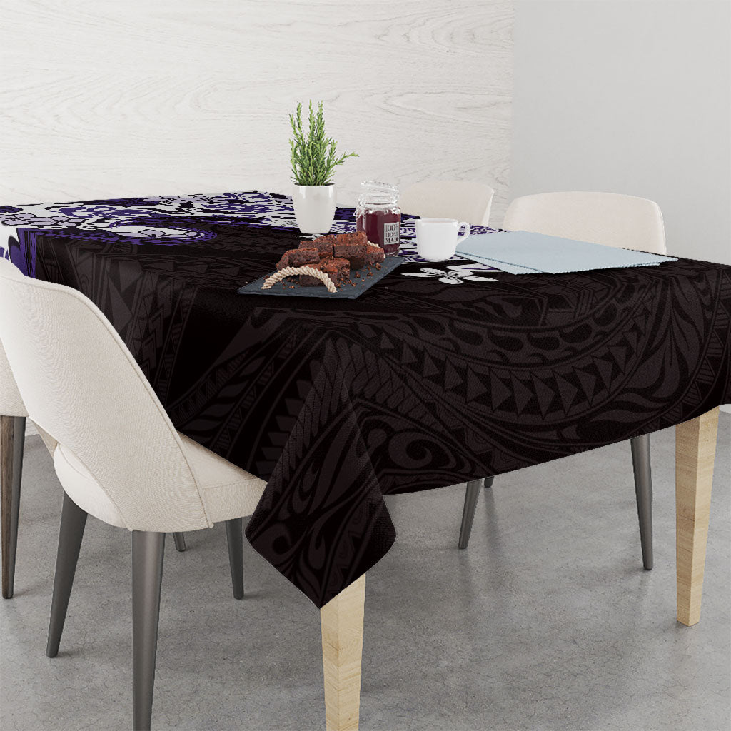 Monstera Plumeria Flowers Purple Tablecloth Polynesian Pattern LT01 - Polynesian Pride