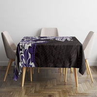 Monstera Plumeria Flowers Purple Tablecloth Polynesian Pattern LT01 - Polynesian Pride