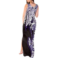 Monstera Plumeria Flowers Purple Tank Maxi Dress Polynesian Pattern LT01 - Polynesian Pride