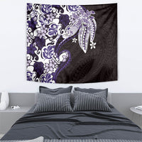 Monstera Plumeria Flowers Purple Tapestry Polynesian Pattern LT01 - Polynesian Pride
