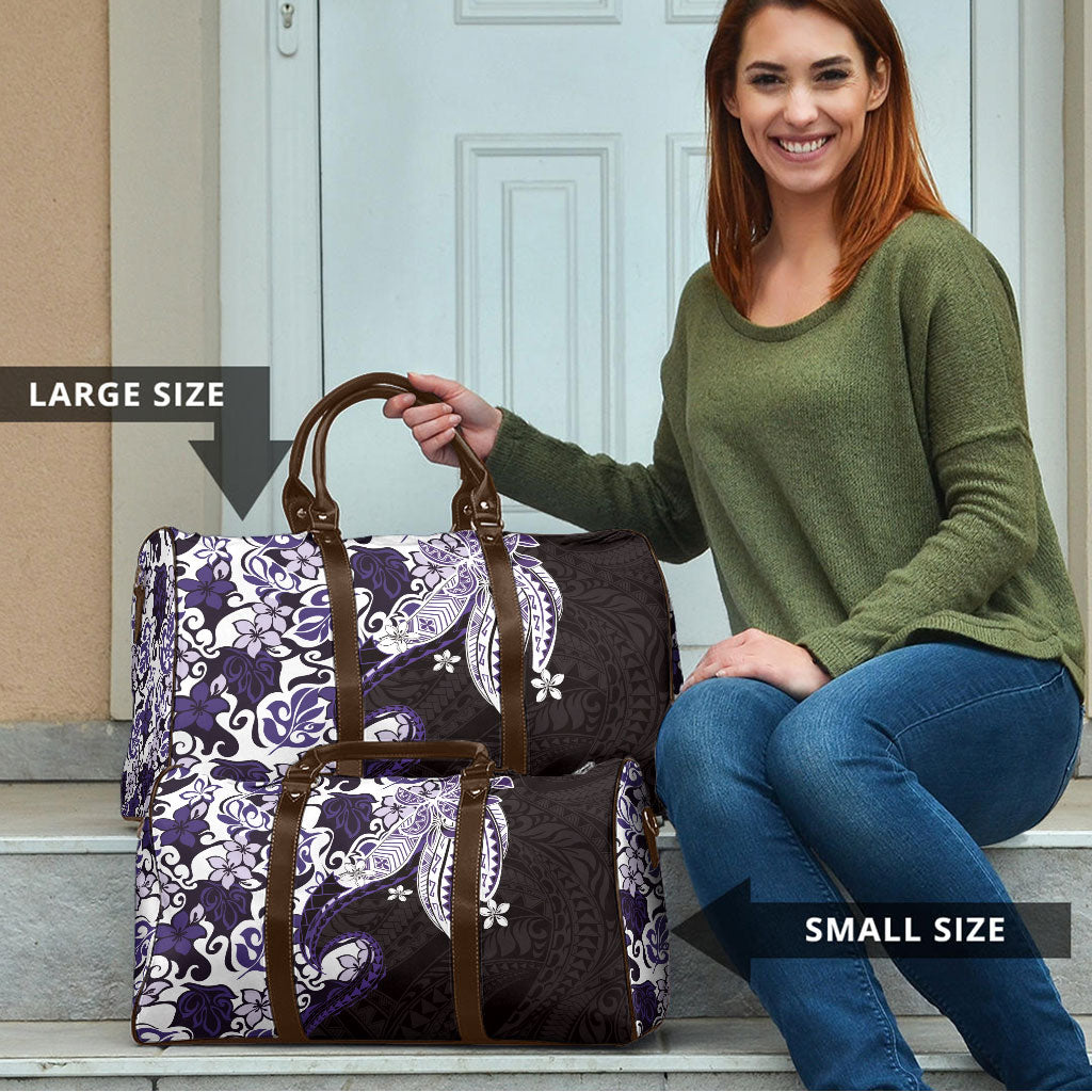 Monstera Plumeria Flowers Purple Travel Bag Polynesian Pattern LT01 - Polynesian Pride