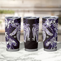 Monstera Plumeria Flowers Purple Tumbler Cup Polynesian Pattern LT01 - Polynesian Pride