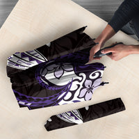 Monstera Plumeria Flowers Purple Umbrella Polynesian Pattern LT01 - Polynesian Pride