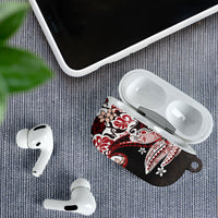 Monstera Plumeria Flowers Red AirPods Case Polynesian Pattern LT01 - Polynesian Pride