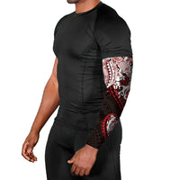 Monstera Plumeria Flowers Red Arm Sleeves Polynesian Pattern LT01 - Polynesian Pride