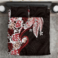 Monstera Plumeria Flowers Red Bedding Set Polynesian Pattern LT01 Red - Polynesian Pride