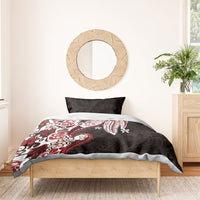 Monstera Plumeria Flowers Red Bedding Set Polynesian Pattern LT01 - Polynesian Pride