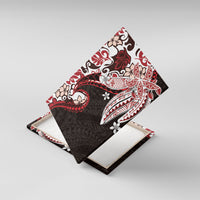 Monstera Plumeria Flowers Red Canvas Wall Art Polynesian Pattern LT01 With Frame Red - Polynesian Pride