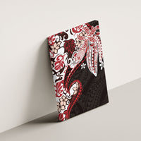 Monstera Plumeria Flowers Red Canvas Wall Art Polynesian Pattern LT01 - Polynesian Pride