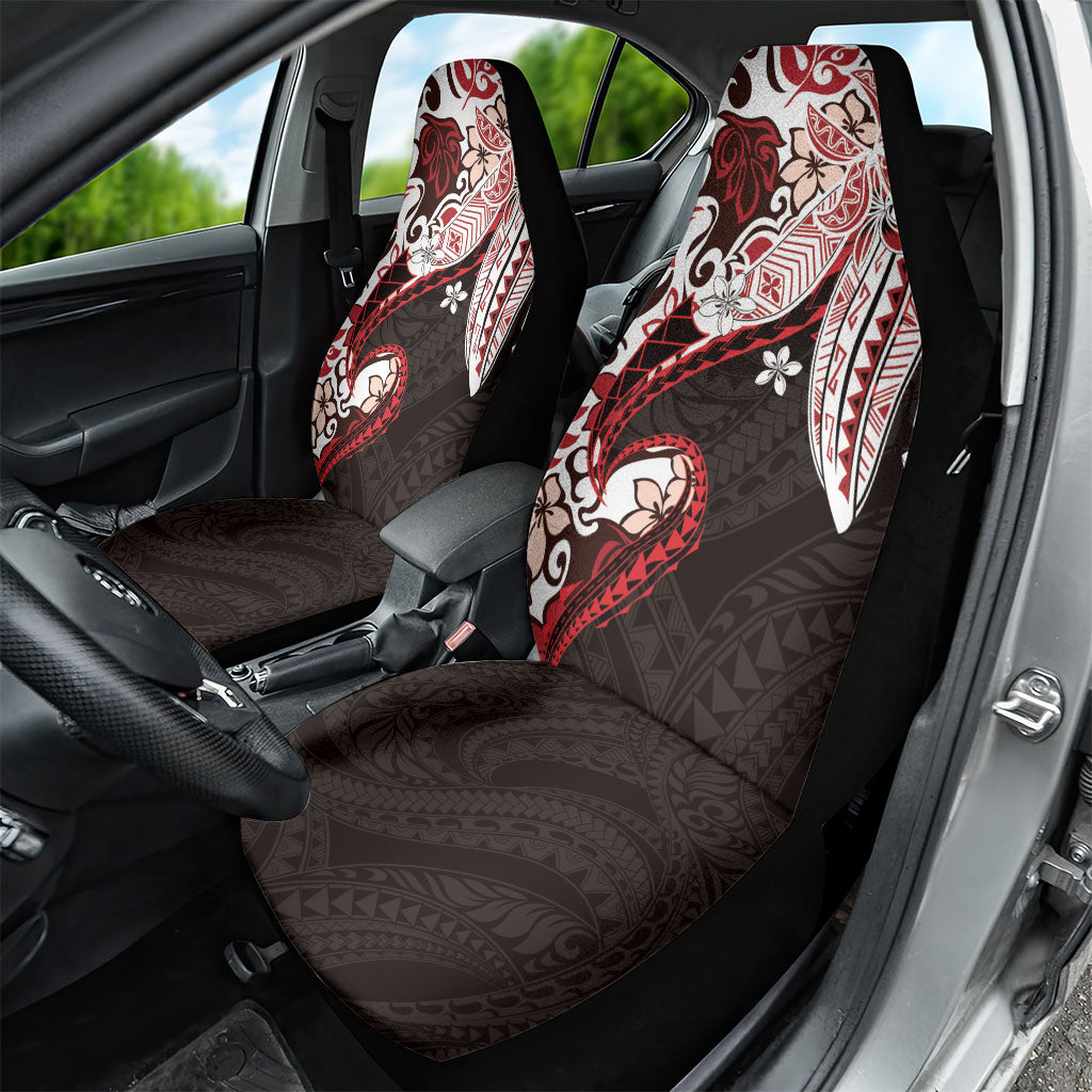 Monstera Plumeria Flowers Red Car Seat Cover Polynesian Pattern LT01 - Polynesian Pride
