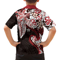 Monstera Plumeria Flowers Red Hawaiian Shirt Polynesian Pattern