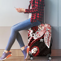 Monstera Plumeria Flowers Red Luggage Cover Polynesian Pattern LT01 - Polynesian Pride