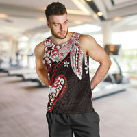 Monstera Plumeria Flowers Red Men Tank Top Polynesian Pattern LT01 Red - Polynesian Pride