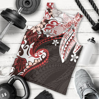 Monstera Plumeria Flowers Red Men Tank Top Polynesian Pattern LT01 - Polynesian Pride