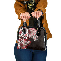 Monstera Plumeria Flowers Red Shoulder Handbag Polynesian Pattern LT01 One Size Red - Polynesian Pride