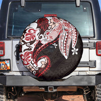 Monstera Plumeria Flowers Red Spare Tire Cover Polynesian Pattern LT01 Red - Polynesian Pride