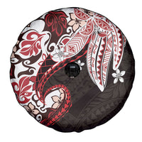 Monstera Plumeria Flowers Red Spare Tire Cover Polynesian Pattern LT01 - Polynesian Pride