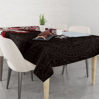 Monstera Plumeria Flowers Red Tablecloth Polynesian Pattern LT01 - Polynesian Pride