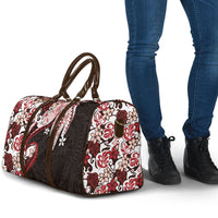 Monstera Plumeria Flowers Red Travel Bag Polynesian Pattern LT01 - Polynesian Pride