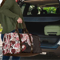 Monstera Plumeria Flowers Red Travel Bag Polynesian Pattern LT01 - Polynesian Pride