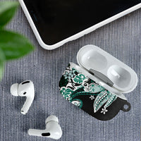 Monstera Plumeria Flowers Teal AirPods Case Polynesian Pattern LT01 - Polynesian Pride
