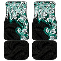 Monstera Plumeria Flowers Teal Car Mats Polynesian Pattern LT01 - Polynesian Pride