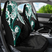 Monstera Plumeria Flowers Teal Car Seat Cover Polynesian Pattern LT01 - Polynesian Pride