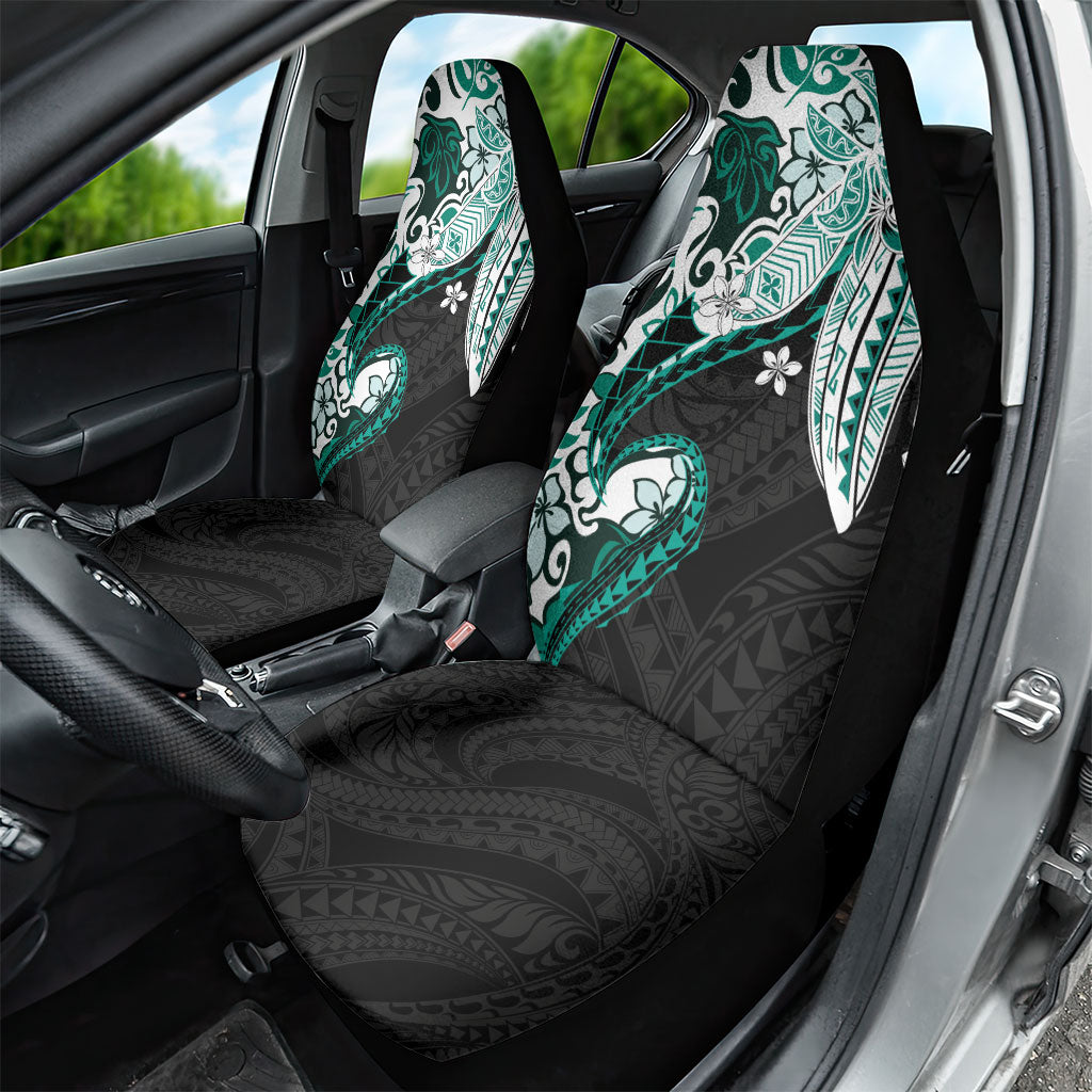 Monstera Plumeria Flowers Teal Car Seat Cover Polynesian Pattern LT01 - Polynesian Pride