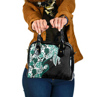 Monstera Plumeria Flowers Teal Shoulder Handbag Polynesian Pattern LT01 One Size Teal - Polynesian Pride