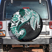 Monstera Plumeria Flowers Teal Spare Tire Cover Polynesian Pattern LT01 Teal - Polynesian Pride
