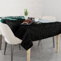 Monstera Plumeria Flowers Teal Tablecloth Polynesian Pattern LT01 - Polynesian Pride